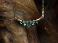 9ct Gold Vintage Emerald & Diamond Necklace